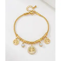GENERICO - Pulsera con colgante de árbol de la vida