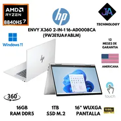 HP - LAPTOP ENVY X360 2-IN-1 16-AD0008CA RYZEN 7 8840HS 16GB RAM 1TB SSD 16" WUXGA TS WIN 11 AMERICANA