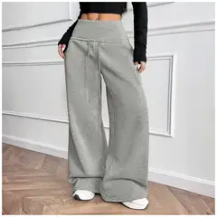 ROSUE - Buzo Pantalón de Franela Mujer Pretina Ancha