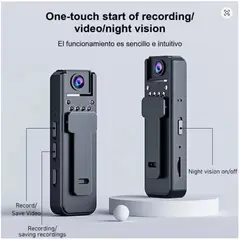 GENERICO - Mini Cámara Espía WiFi HD Visión Nocturna Detección de Movimiento Grabación Oculta Clip Magnético