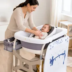 Babykiss - PACK BAÑERA MAS COJÍN CON CAMBIADOR 2 EN 1 PREMIUM 2.0