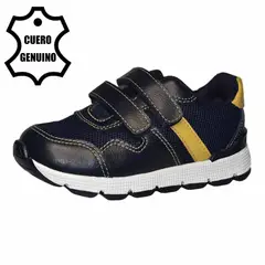 BRUNO KIDS - ZAPATILLA ROLLER NIÑO DE CUERO AZUL