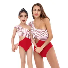 PUREPOWER - Traje de baño familiar a juego para mujer, traje de baño para niños pequeños-M+128+140