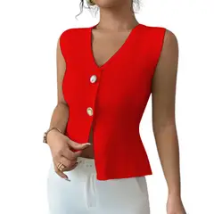 GENERICO - Sueter mujer hilo copa cero 359G-17 color rojo