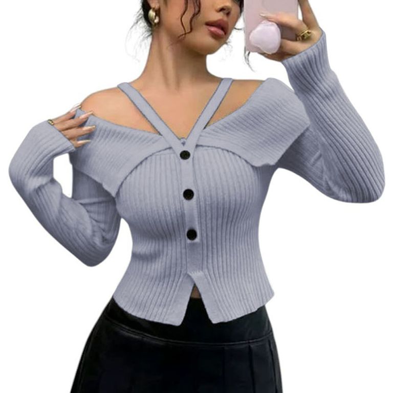 Sueter mujer hilo 3botones 359G-26 COLOR gris