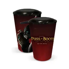 DISNEY INTERACTIVE - Set 3 Vasos Exclusivos AMC con Tapa Gato con Botas