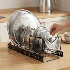 GENERICO - Organizador Extensible para Tapas de Ollas y Sartenes de Acero