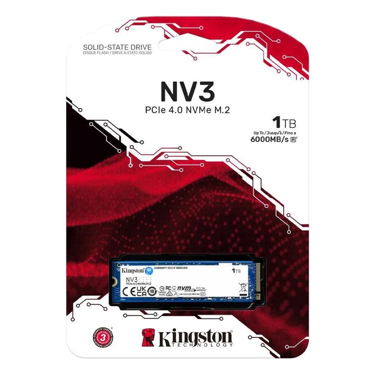 SSD NV3 1TB M.2 PCIe 4.0 NVME M.2 1TB 6000MB DISCO SOLIDO