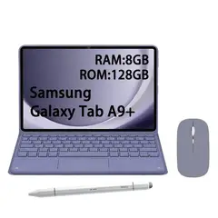 SAMSUNG - Tablet Galaxy Tab A9+ WIFI 8GB+128GB Gris+Teclado Púrpura+Lápiz+Mouse