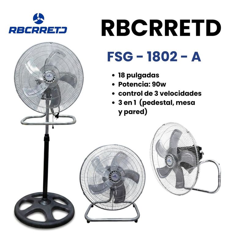 Ventilador de Pedestal 18 pulgadas FSG-1802-A Rbcrreto metal