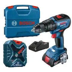 Bosch - TALADRO PERCUTOR ½ 18V BRUSHLESS GSB 18V-50 + 1BAT + 1 CARG RÁPIDO + SET 34PCS -