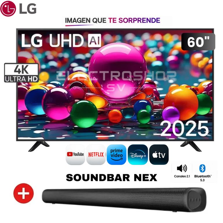 Televisor 60 Smart WebOs 60UA8000PSB UHD 4K AI + Soundbar Nex