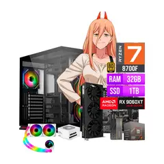 RYZEN - COMPUTADORA PC GAMER 7 8700F RAM 32GB SSD 1TB M.2 RX 9060 XT 16GB