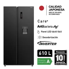 Panasonic - Refrigeradora Side by Side 610 L Black Inox BS95