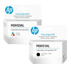 HP - PACKCABEZAL NEGRO Y TRICOLOR M0H51AL-M0H50AL PARA IMPRESORA DESKJET GT 5810 / 5820, INK TANK 115/ 310