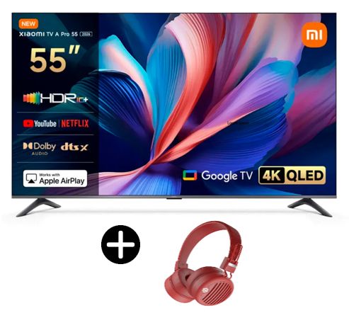 Televisor TV A Pro 55 2026 QLED 4K Google TV 120Hz Dolby Audio + Audifono