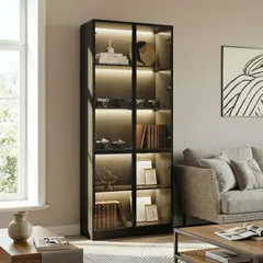 R&R MUEBLES - Vitrina Moderno Jason Negro