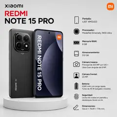 XIAOMI - CELULAR REDMI NOTE 15 PRO 5G 512GB 8GB RAM NEGRO