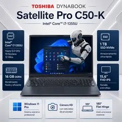 DYNABOOK - Laptop Toshiba Satellite Pro C50-K Core i7-1355U 16GB 1TB SSD 15.6 FHD PSY29U-4VM001