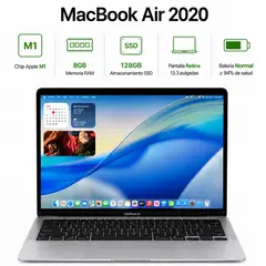 APPLE - MacBook Air 2020 13.3” A2337 M1 8GB RAM 128 GB SSD Reacondicionada Grado A