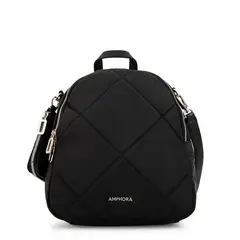 AMPHORA - Mochila Keny Mujer Negro Y Textura