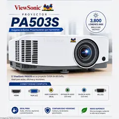 VIEWSONIC - Proyector PA503S 4000 Lúmenes SVGA (800x600) HDMI VGA