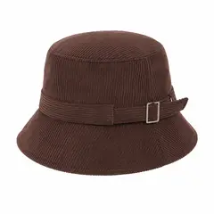 GENERICO - Sombrero Bucket de Tela Corduroy para Mujer