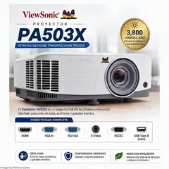 VIEWSONIC - Proyector PA503X 3800 Lúmenes XGA HDMI VGA