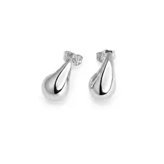 GENERICO - Arete tipo gota teardrop plateado en acero inoxidable