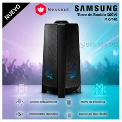 SAMSUNG - Torre de Sonido 300W con Bluetooth MX-T40 Negro