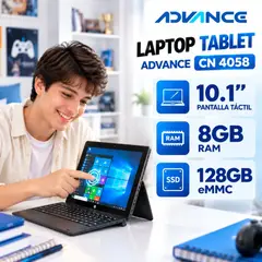 ADVANCE - CN4058 2 en 1 Celeron N4020, 8GB RAM, 128GB SSD, 10.1″ Táctil, Windows 10.
