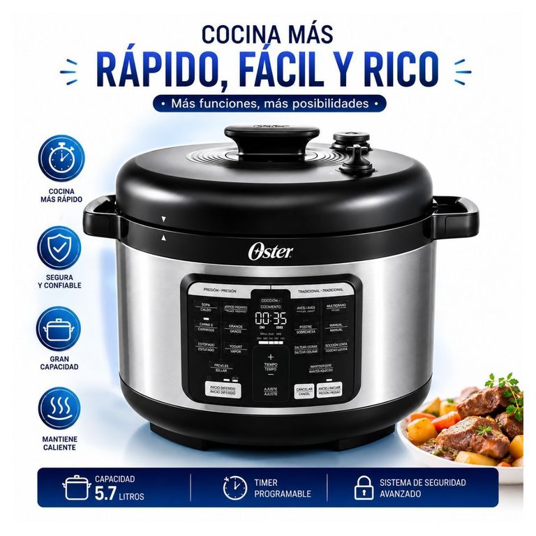Multi-olla rápida ovalada Oster® de 5.7L con 15 funciones CKSTPCECOV57