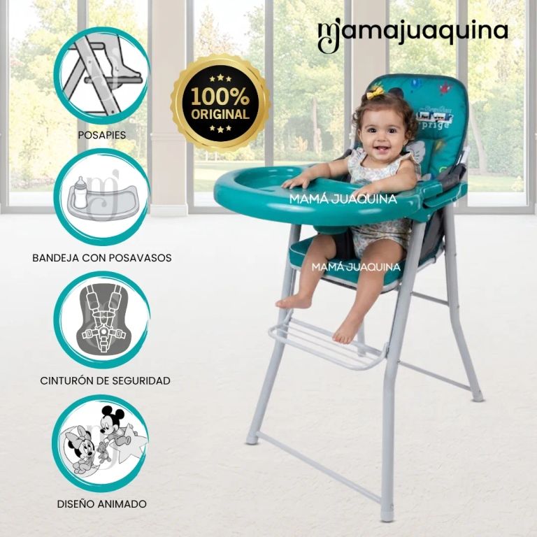 Silla de Comer Plegable «MOUSKA» con DIseño Ratón Green