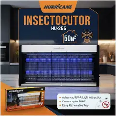 HURRICANE - Insectocutor Eléctrico HU-255 Cobertura 50 m² 10 W