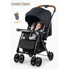 BABY HAPPY - Coche para Bebe Silver Negro con Tapapies