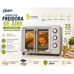 OSTER - Horno con Freidora de Aire 25 Litros Multifunción 5 Funciones TSSTTV25FDMAFNS