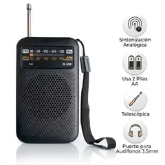 GENERICO - Radio Portatil a Pilas AM-FM AM FM con Altavoz y salida Audífono
