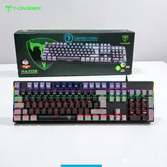 T-DAGGER - Teclado NAXOS Rainbow, Spanish T-TGK310-GW-SP BLACK GREY RED SWICH