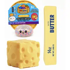 GENERICO - Pack de 3 Squishy Antiestrés Dumpling Mantequilla y Queso Juguete Sensorial
