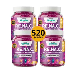 SOTTCOR - PACK 4 RE.NA.C UVA EN POLVO (RESVERATROL) CON VITAMINA B3 – 520 GOMITAS