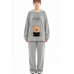 GENERICO - Pijama Felpa Conjunto Mujer Invierno