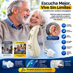 GENERICO - AURICULAR AUDIFONO AMPLIFICADOR SORDERA RECARGABLE