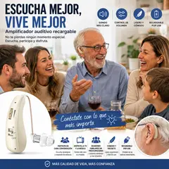 GENERICO - AURICULAR AUDIFONO AMPLIFICADOR SORDERA sordo RECARGABLE