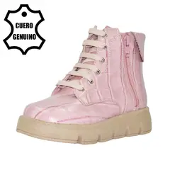BRUNO KIDS - BOTÍN NIÑA DE CUERO CROCOX ROSADO