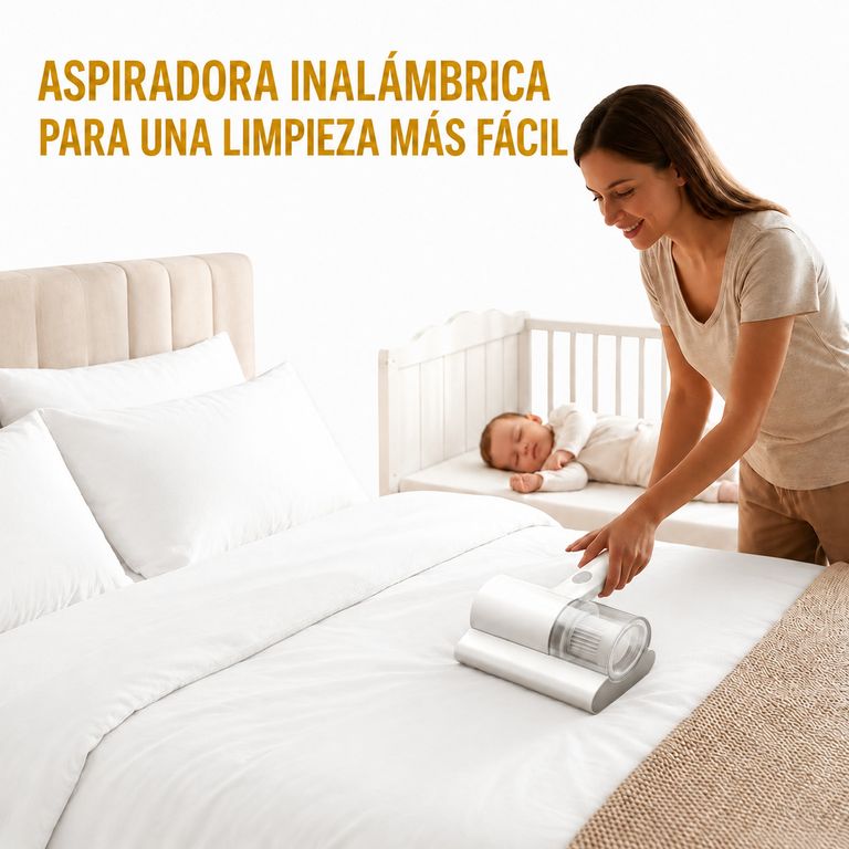 ASPIRADORA ANTI ACAROS REMOVEDOR DE ACAROS LUZ UV-C INALAMBRICO ESTERILIZADOR HOGAR