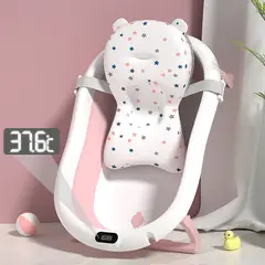 Babykiss - BAÑERA PARA BEBE PLEGABLE CON TERMOMETRO Y COJIN PREMIUM