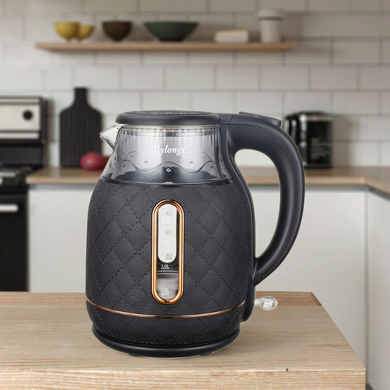 Hervidora electrica en vidrio borosilicato 2L NEGRO