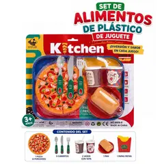 PEQUEÑAS TRAVESURAS - Set Blister Juguetes de Comida Rapida Fast Food - Pizza