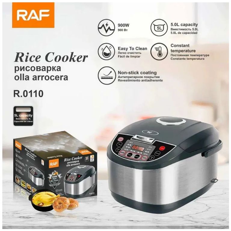 Olla Arrocera Digital RAF R.011 5L 900W Programable con Pantalla LED y Función Mantener Caliente