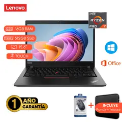 LENOVO - LAPTOP REACONDICIONADA THINKPAD T14 RYZEN 7 4750U/ 16GB RAM/ 512GB SSD/ TOUCH